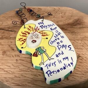 🟡 Carson Home Accents - Ceramic Crafted 3D - Wall Hanging Plaque - Unique Fun